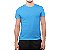 Camiseta Masculina Básica Gola Careca-Malha 100% Poliéster Fiado-Cor Azul Celeste - Imagem 1