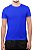 Camiseta Masculina Básica Gola Careca-Malha 100% Poliéster Fiado-Cor Azul Royal - Imagem 1