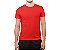 Camiseta Masculina Básica Gola Careca-Malha 100% Poliéster Fiado-Cor Vermelho - Imagem 1