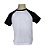 Camiseta Raglan Infantil/Juvenil-Branco com mangas Pretas-Malha 100% Poliéster Fiado - Imagem 1