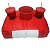 Almofada de Pelúcia 40x45 Vermelha Porta Balde de Pipoca e Copo para Sublimação - Imagem 1