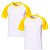 Camiseta Raglan Branca - Manga e Gola Amarela P ao GG (100% Poliéster) - Imagem 2