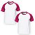 Camiseta Raglan Branca - Manga e Gola Pink P ao GG (100% Poliéster) - Imagem 2