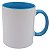 Caneca importada azul claro alça e Interior (Porcelana 325ml P/ Sublimação) - Imagem 1