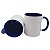 Caneca importada azul escuro alça e Interior (Porcelana 325ml P/ Sublimação) - Imagem 2