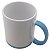 Caneca branca alça e base azul claro (Porcelana 325ml P/ Sublimação) - Imagem 3