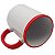 Caneca branca alça e faixa vermelha (Porcelana 325ml P/ Sublimação) - Imagem 4