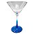 Taça martini azul cristal de vidro 250ml (p/ sublimação) - Imagem 1