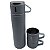 Garrafa vaco bottle cinza com 3 copos - Imagem 1