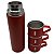 Garrafa vaco bottle vermelho com 3 copos - Imagem 4