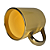 Caneca Imperial Amarela com Alça e Borda Cromado Ouro - 350ml - Imagem 2