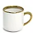 Caneca Imperial Ouro Branca com Alça e Borda Dourado – 400ml - Imagem 1