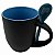 Caneca Mágica Preto Fosco C/ Colher Interior e Colher Azul Claro - Imagem 1