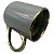 Caneca Imperial Cinza com Alça e Borda Dourado – 325ml - Imagem 2