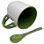 Caneca com Colher Alça e Interior Verde Claro - Importada - Imagem 4