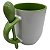 Caneca com Colher Alça e Interior Verde Claro - Jkb - Imagem 3