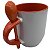 Caneca com Colher Alça e Interior Laranja - Importada - Imagem 3