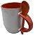 Caneca com Colher Alça e Interior Laranja - Importada - Imagem 2