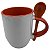Caneca com Colher Alça e Interior Laranja - Importada - Imagem 1