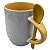 Caneca com Colher Alça e Interior Amarela - Importada - Imagem 2