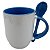 Caneca com Colher Alça e Interior Azul Claro - Importada - Imagem 1