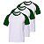 Camiseta Raglan Branca - Manga e Gola Verde P ao XG (100% Poliéster) - Imagem 2