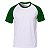 Camiseta Raglan Branca - Manga e Gola Verde P ao XG (100% Poliéster) - Imagem 1