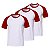 Camiseta Raglan Branca - Manga e Gola Vermelha P ao XG (100% Poliéster) - Imagem 2