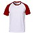 Camiseta Raglan Branca - Manga e Gola Vermelha P ao XG (100% Poliéster) - Imagem 1
