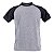 Camiseta Raglan Cinza Mescla - Manga e Gola Preta P ao XG (100% Poliéster) - Imagem 1