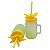 Caneca Mason Jar com Tampa e Canudo Amarelo (Vidro 350ml P/ Sublimação) - Imagem 2