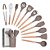 Kit C/12 Utensílios De Cozinha Silicone Cabo Madeira - Imagem 3