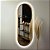Espelho oval Galeão 1,50x60 cm de Madeira Maciça com LED - Imagem 3