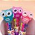 12 Canetas Mini Kawaii Coruja 4 cores - Imagem 1