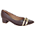 Scarpin Usaflex Couro Salto Bloco Enfeite MM0502 - Imagem 1