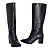 Bota Lia Line Couro Christy Cano Alto Salto Bloco Bico Fino - Imagem 6