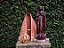 Imagem de Nossa Senhora Aparecida com manto em terracota e detalhes dourados - Imagem 2