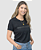 Camiseta Feminina Baby Look Preta Com Logo Em Alto Relevo - Imagem 1