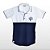 Camisa Polo Feminina - Azul e Branco - Imagem 1