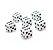 Kit Com 100 Dados - Branco Com Preto 16mm - Imagem 1