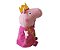 Boneca De Pelúcias Peppa Pig Princesa Com Coroa Antialérgico - Imagem 2