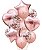 Balão Bexiga Metalizado 10 Peças Estrela Coração Rosé - Imagem 1
