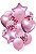 Balão Bexiga Metalizado 10 Peças Estrela Coração Rosa Claro - Imagem 1