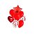 Balão Bexiga Metalizado Kit 8 Balões Estrela Coração Vermelho - Imagem 1
