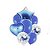 Balão Bexiga Metalizado Kit 8 Balões Estrela Coração Azul - Imagem 1