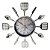 Relógio Parede P/ Cozinha Formato Talheres Quartz Prata - Imagem 2