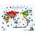 Adesivo Mapa Mundi De Parede Colorido Infantil C/ Bichinhos - Imagem 8