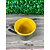 Conjunto 2 Canecas De Porcelana Cinza c/ Amarelo 350ml Casal - Imagem 3