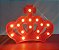 Luminária Led Coroa Abajur Leds Decoração Vermelho - Imagem 2