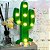 Luminária Abajur Lampada Led Cactus Luz Mesa E Parede Cacto - Imagem 5